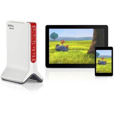 Fritz! box 6820 lte v3 international wlan lte router (wit rood, 4g (lte), 3g 3g+ (umts hspa+), mesh wi-fi)