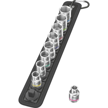 Wera belt b 4 zyklop doppen set dopsleutel (zwart zilver, 9-delig, met 3 8 -aandrijving)