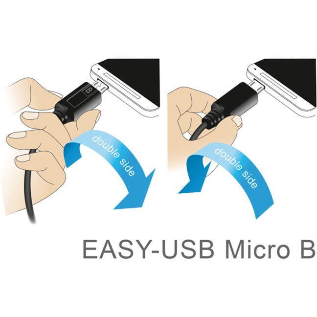 Load image into Gallery viewer, Delock easy-usb-a 2.0 male > easy-usb micro-usb-b 2.0 male kabel (zwart, 1 meter)
