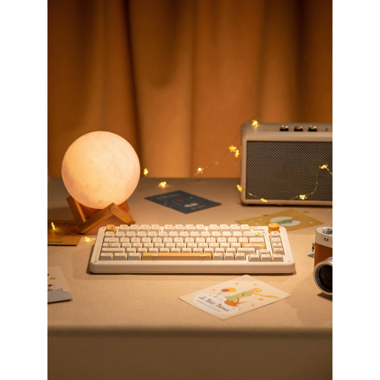 Iqunix zx75 sunset ponder wireless mechanical keyboard (lichtgeel, us lay-out (qwerty), gateron red, 75%, rgb leds, hot-swappable, double-shot pbt, 2.4ghz | bluetooth 5.1 | usb-c)