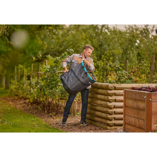 Gardena tuinafvalzak pop-up rechthoekig, maat l (zwart turquoise, tot 220 liter)