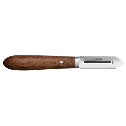 Fiskars classic schiller links 5 cm mes (houtkleur, dunschiller | fsc-gecertificeerd sucupira hout | rvs)