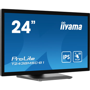 Iiyama prolite t2438msc-b1 23.8 touchscreen monitor (zwart (mat), hdmi, displayport, 2x usb-a, usb-b)