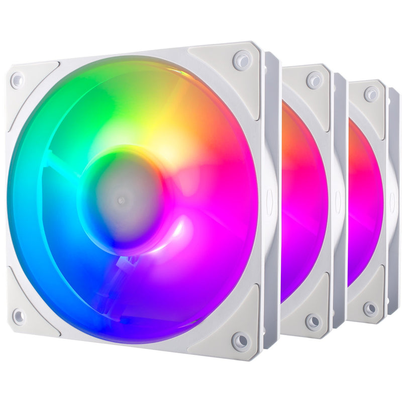 Load image into Gallery viewer, Cooler master mobius 120p argb 120x120x25 case fans (wit, 3 stuks, 120 x 120 x 25 mm, pwm)
