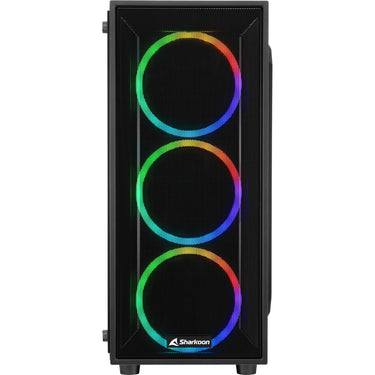 Sharkoon tg4m rgb midi tower behuizing (zwart | 2x usb-a | rgb | tempered glass)