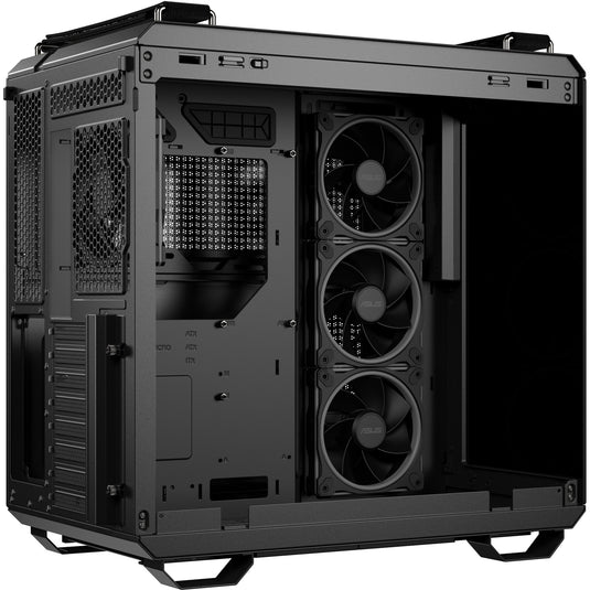Asus tuf gaming gt502 horizon argb midi tower behuizing (zwart | 3x usb-a | 1x usb-c | tempered glass)