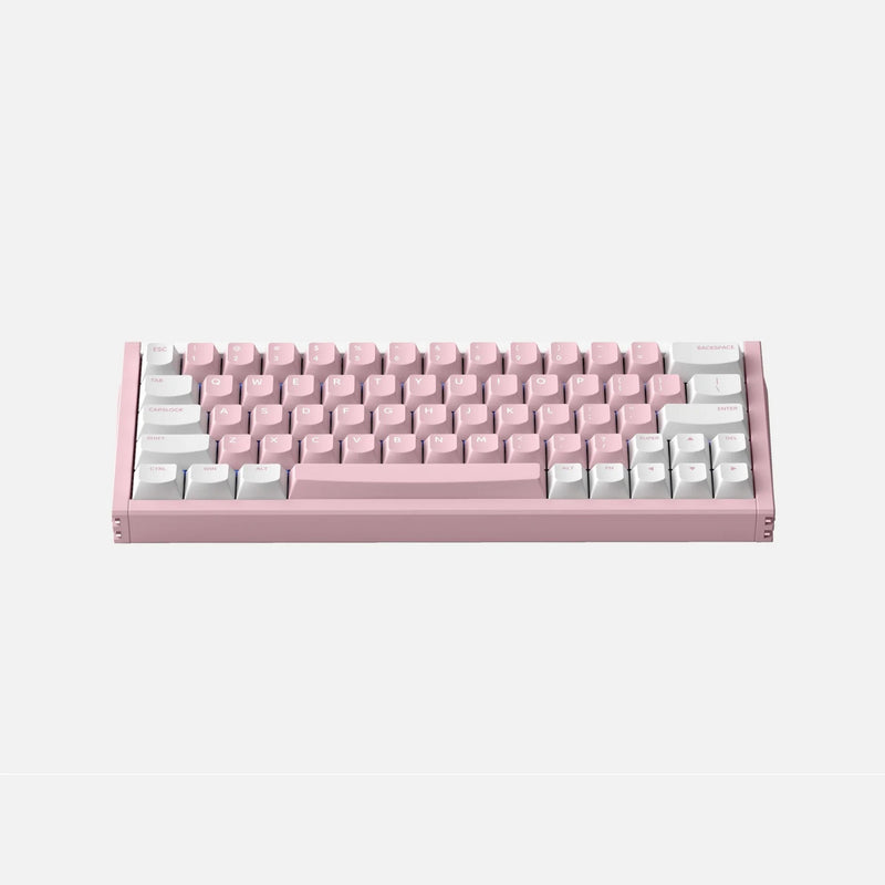 Load image into Gallery viewer, Iqunix ez63 pink magnetic switch gaming he keyboard (wit, us lay-out (qwerty), gateron jade pro, 60%, rgb, double shot pbt keycaps)
