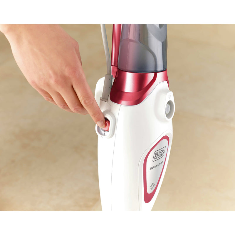 Load image into Gallery viewer, Black+decker bds1616r 1600w steam-mop met 2 stoomdoeken stoomreiniger (wit rood)
