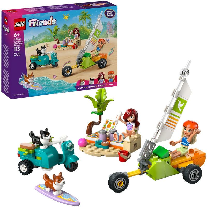 Load image into Gallery viewer, Lego friends - surf- en scooterplezier met de honden constructiespeelgoed (42641)
