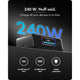 Icy box 240w gan oplaadstation (zwart, 4x usb-c, 2x usb-a)