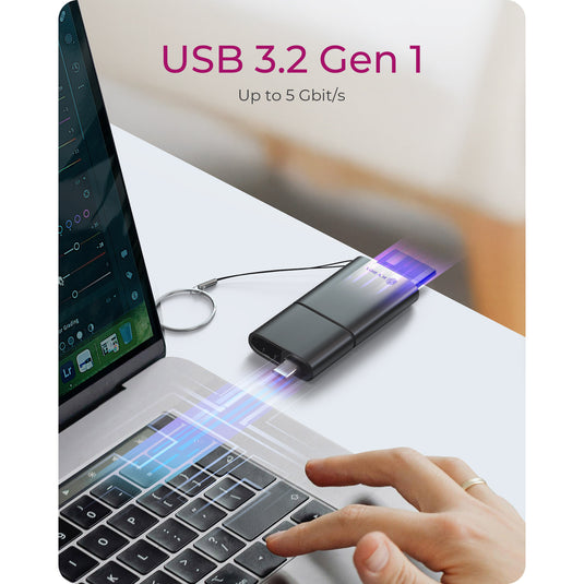 Icy box ib-cr204-cu3 2-in-1 kaartlezer (zwart)