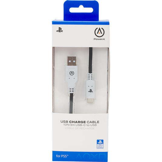 Powera usb-c-kabel voor playstation 5 (zwart wit, 3 meter)