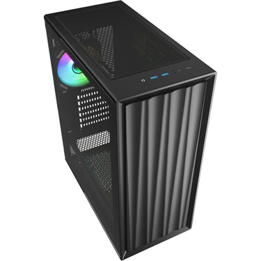 Sharkoon vk3 rgb midi tower behuizing (zwart | 2x usb-a | rgb | tempered glass)