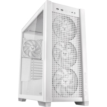 Asus tuf gaming gt302 argb midi tower behuizing (wit | 2x usb-a | 1x usb-c | rgb | tempered glass)