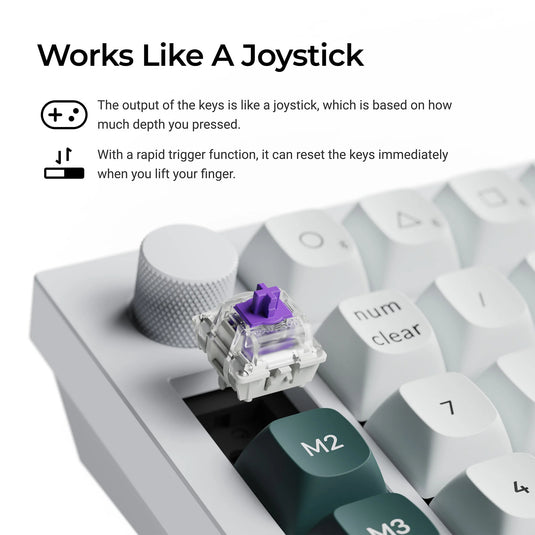 Keychron q0 he qmk wireless custom number pad rgb mechanisch numpad (zwart, us lay-out (qwerty), gateron double-rail magnetic nebula, hot-swap, rgb, double-shot pbt keycaps)
