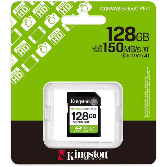 Kingston canvas select plus 128 gb sdxc geheugenkaart (uhs-i u1, class 10, v10)