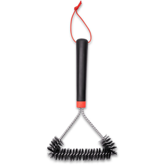 Weber driezijdige reinigingsborstel grillreinigingsborstel (zwart rood, 30 cm)