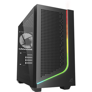Sharkoon j1000 argb midi tower behuizing (zwart | 3x usb-a | rgb | tempered glass)