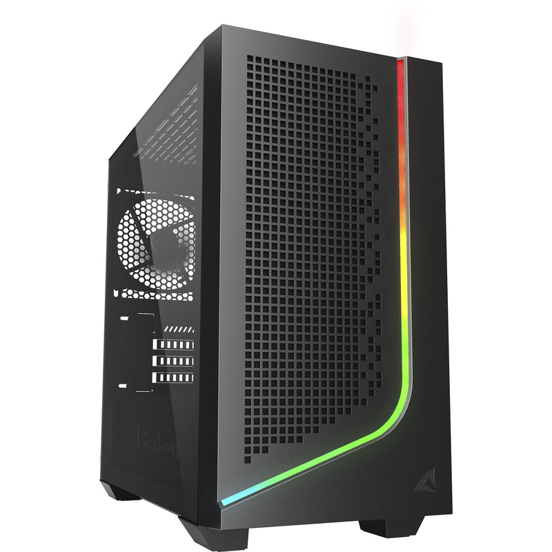 Load image into Gallery viewer, Sharkoon j1000 argb midi tower behuizing (zwart | 3x usb-a | rgb | tempered glass)
