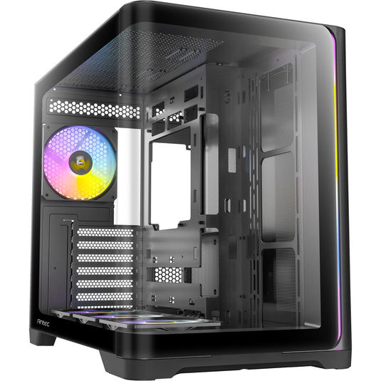 Antec c5 curve argb midi tower behuizing (zwart | 2x usb-a | 1x usb-c | tempered glass)