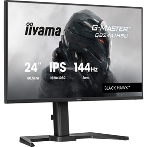 Iiyama g-master black hawk gb2441hsu-b1 23.8 gaming monitor (zwart, hdmi, displayport, 2x usb-a, usb-b, 144 hz)
