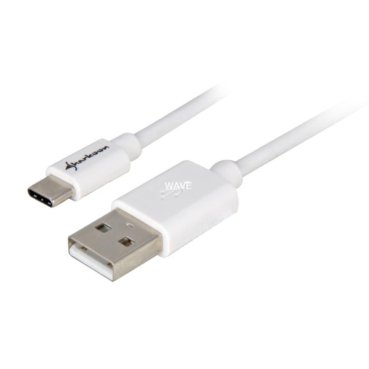 Sharkoon usb-a 2.0 - usb-c kabel (wit, 0,5 meter)