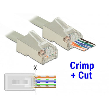 Delock rj45 crimp + cut set krimptang (zwart blauw)