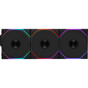 Lian li uni fan tl 120 wireless reverse blade rgb case fans (zwart, 3 stuks, 120 x 124 x 28 mm, pwm, incl. controller)