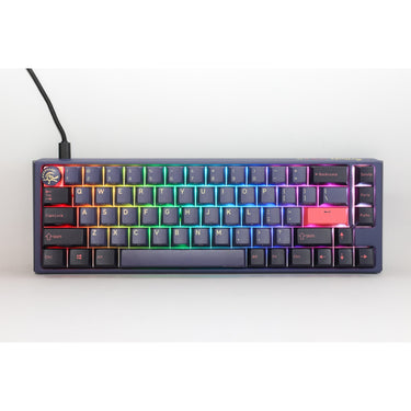 Ducky one 3 cosmic blue sf rgb mechanisch toetsenbord (donkerblauw, us lay-out (qwerty), cherry mx red, 65%, rgb leds, double-shot pbt, hot-swappable, quack mechanics)