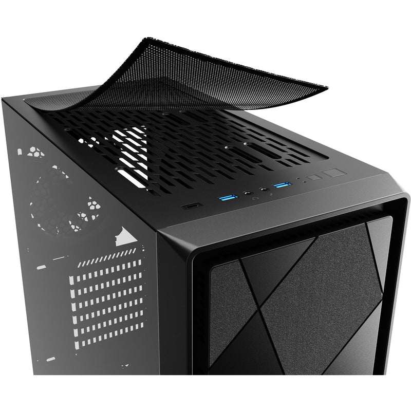 Load image into Gallery viewer, Sharkoon vs8 rgb black midi tower behuizing (zwart | 2x usb-a | 1x usb-c | rgb | tempered glass)
