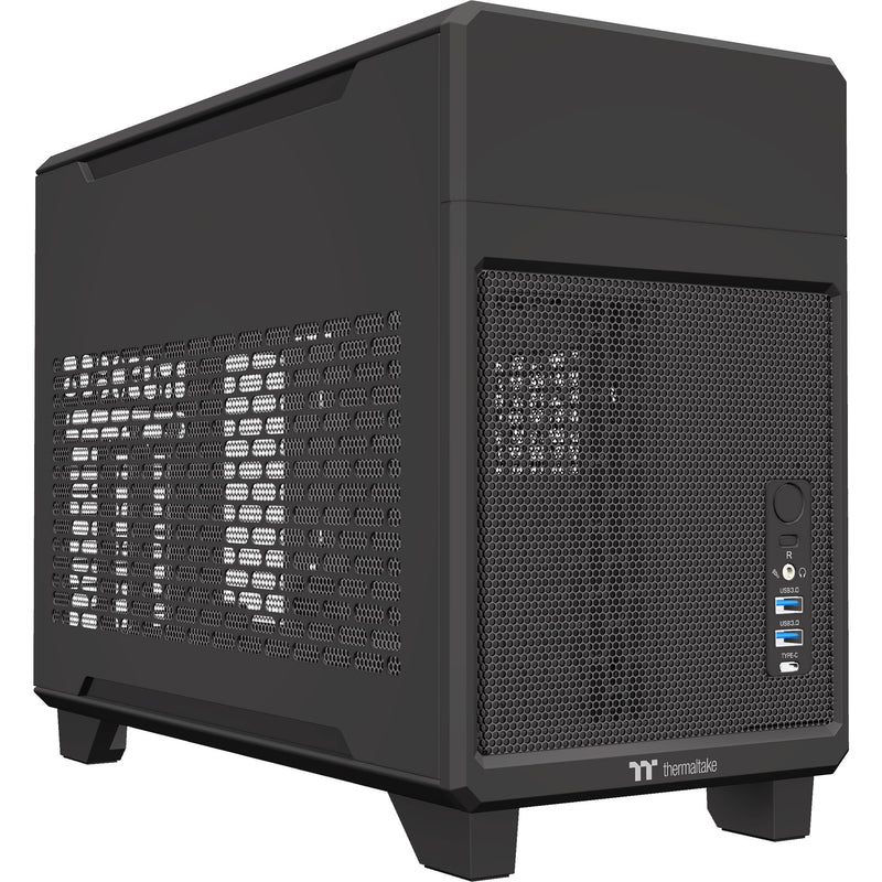 Load image into Gallery viewer, Thermaltake tr100 mini tower behuizing (zwart | 2x usb-a | 1x usb-c)
