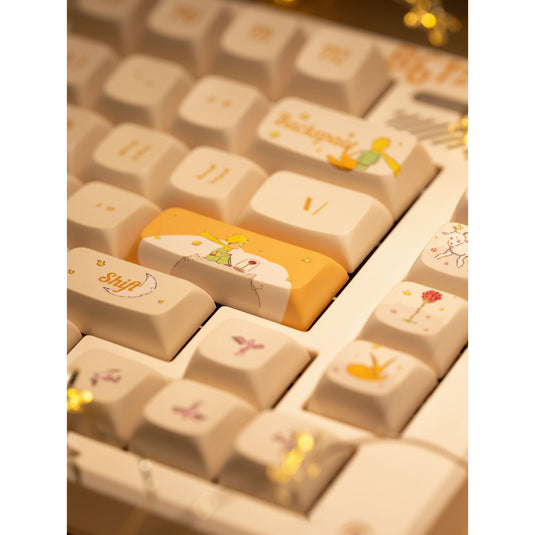 Iqunix zx75 sunset ponder wireless mechanical keyboard (lichtgeel, us lay-out (qwerty), gateron red, 75%, rgb leds, hot-swappable, double-shot pbt, 2.4ghz | bluetooth 5.1 | usb-c)