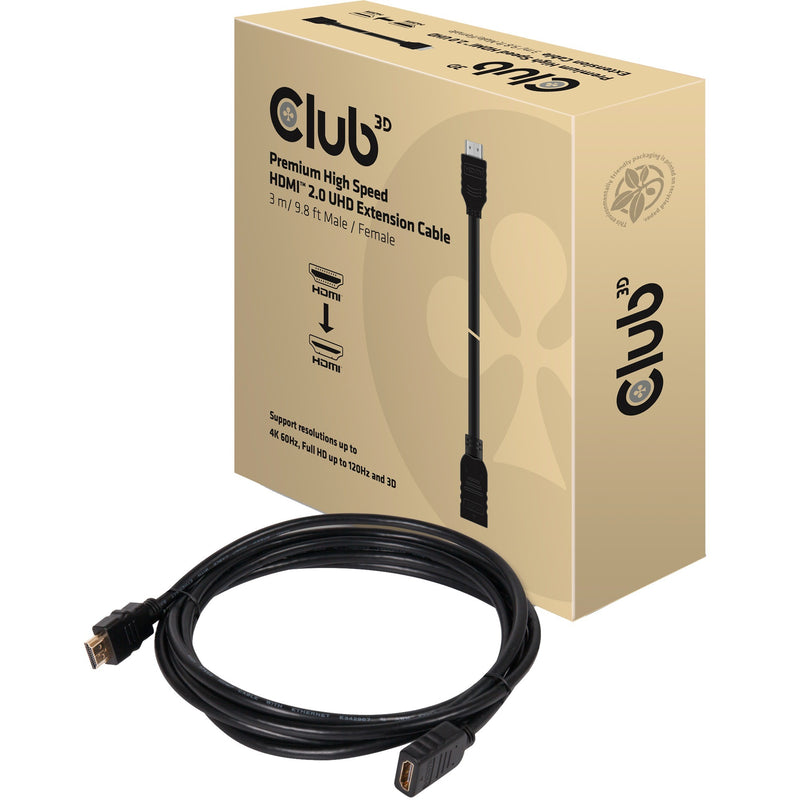 Afbeelding laden in galerijviewer, Club 3d premium high speed hdmi 2.0 verlengkabel (zwart, 3 meter, 4k)
