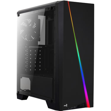 Aerocool cylon midi tower behuizing (zwart | 3x usb-a | rgb | window)