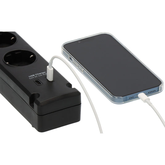 Brennenstuhl bremounta stekkerdoos 5-voudig met 2 usb c-laadcontactdozen stekkerdoos (zwart, 2x usb c)