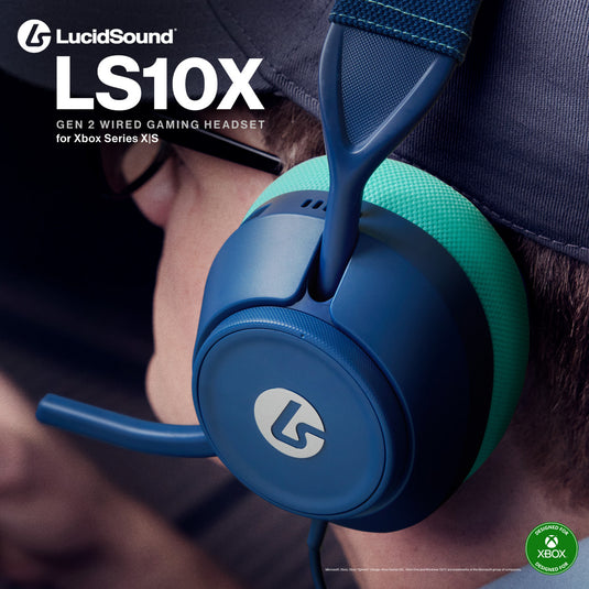 Powera lucidsound ls10x gen 2 bedrade gamingheadset - mariner blue over-ear gaming headset (donkerblauw lichtblauw, xbox series x|s, xbox one, pc)