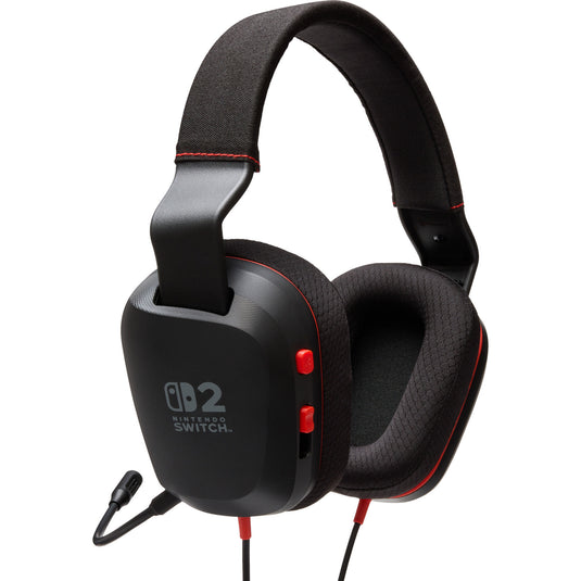 Powera bedrade stereoheadset voor nintendo switch 2 over-ear gaming headset (zwart rood, nintendo switch 2, nintendo switch – oled model, nintendo switch, nintendo switch lite)