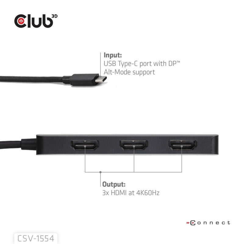 ギャラリービューアに画像をロードする, Club 3d usb-c naar 3x hdmi hub (zwart)
