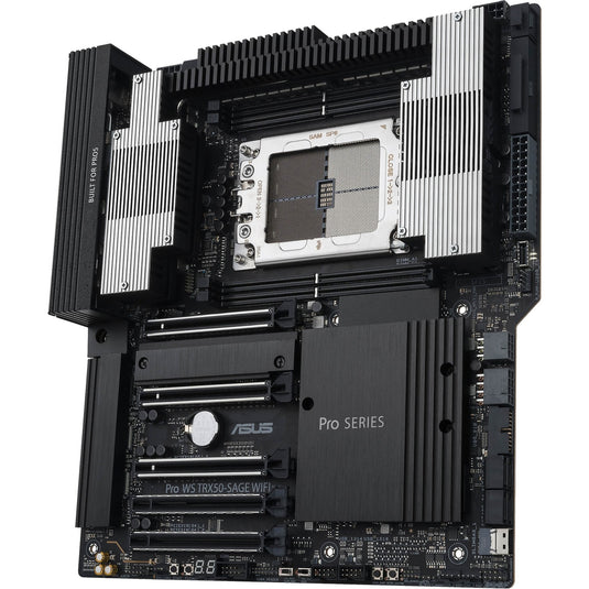 Asus pro ws trx50-sage wifi socket str5 moederbord (zwart grijs, raid, 10gb-lan, 2.5gb-lan, wi-fi 7, bt, sound, ceb)