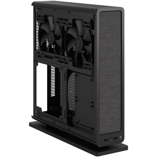 Fractal design ridge black mini tower behuizing (zwart | 2x usb-a | 1x usb-c)