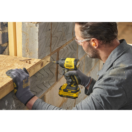 Stanley fatmax v20 18v slagschroevendraaier (zwart geel, accu en oplader inbegrepen, met koffer)