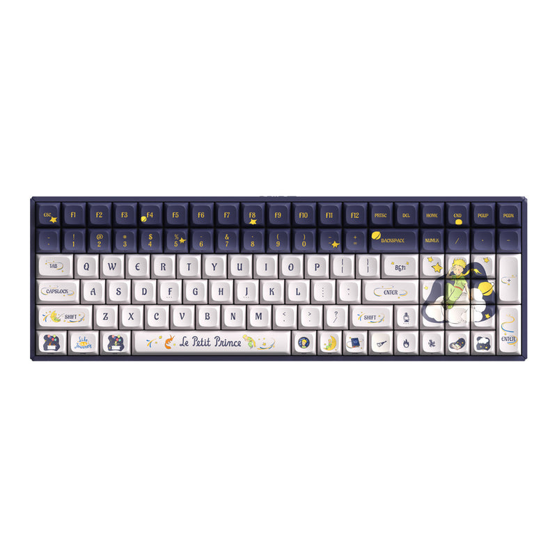 Load image into Gallery viewer, Iqunix f97 starry tryst rgb mechanisch gaming toetsenbord (donkerblauw, us lay-out (qwerty), iqunix little prince, 96%, rgb leds, hot-swappable, pbt, 2.4ghz | bluetooth 5.1 | usb-c)
