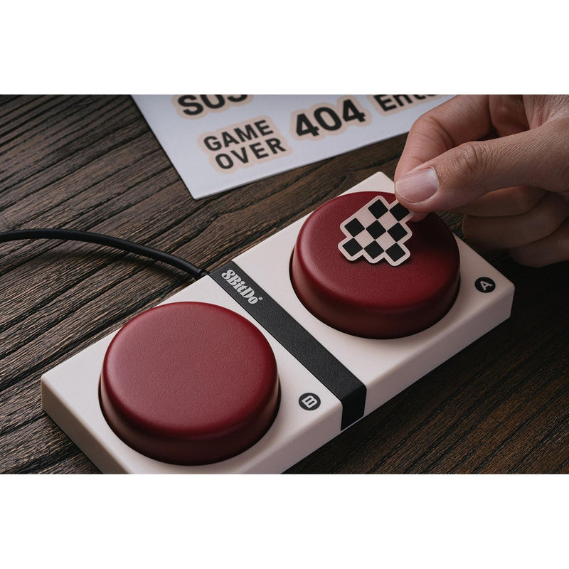Load image into Gallery viewer, 8bitdo retro mechanical keyboard fami edition (beige, us lay-out (qwerty), kailh box white, 80% (tkl), bluetooth low energy, wireless 2.4g, usb)
