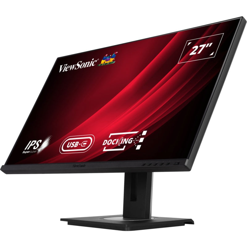 Load image into Gallery viewer, Viewsonic vg2756-4k docking monitor 27 (zwart (mat), 1x hdmi, 1x displayport, usb-c, usb-a, usb-b, sound)
