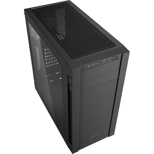 Sharkoon s25-w midi tower behuizing (zwart | 2x usb-a | window)