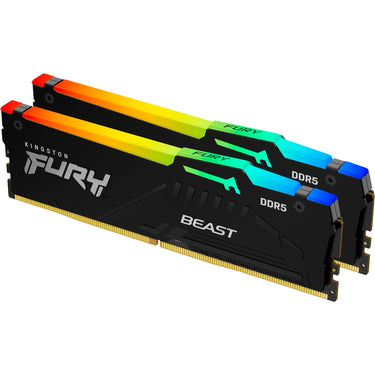 Kingston fury beast rgb 32 gb ddr5-5600 (2x 16 gb) werkgeheugen (zwart, kf556c40bbak2-32, xmp 3.0)