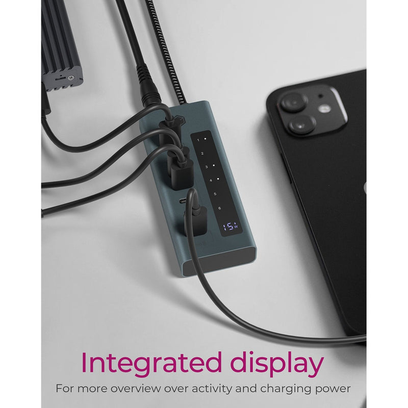 Load image into Gallery viewer, Icy box 7-port usb-c 3.2 gen 2 usb-hub (blauwgrijs)
