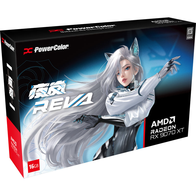 Afbeelding laden in galerijviewer, Powercolor radeon rx 9070 xt hellhound reva16gb limited edition grafische kaart (wit zwart, rdna4, gddr6, 3x displayport, 1x hdmi)
