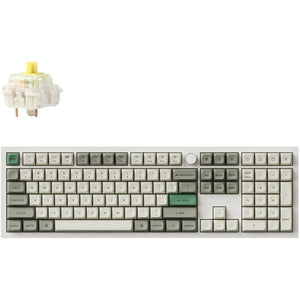 Keychron q6 max-p4 rgb mechanisch toetsenbord (wit, us lay-out (qwerty), gateron jupiter banana, 100%, rgb leds, ksa double-shot pbt, hot swap, knob, 2.4ghz | bluetooth 5.1 | usb-c)