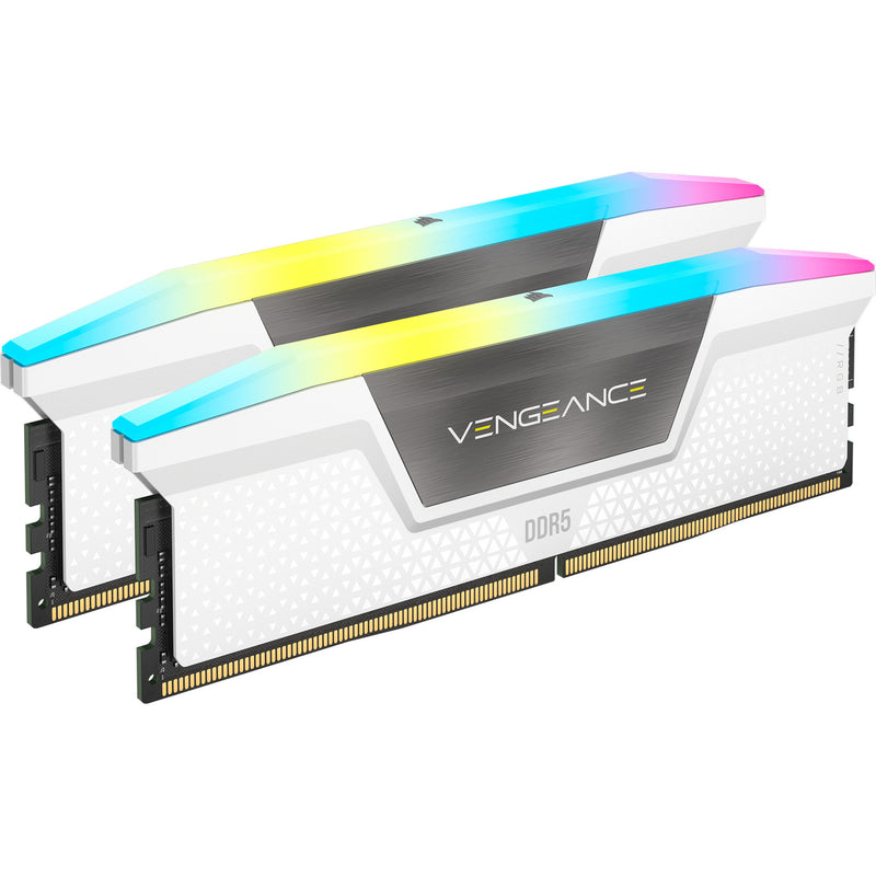 Load image into Gallery viewer, Corsair 32 gb ddr5-6000 (2x 16 gb) kit werkgeheugen (wit, cmh32gx5m2b6000z30w, vengeance rgb, expo, xmp)
